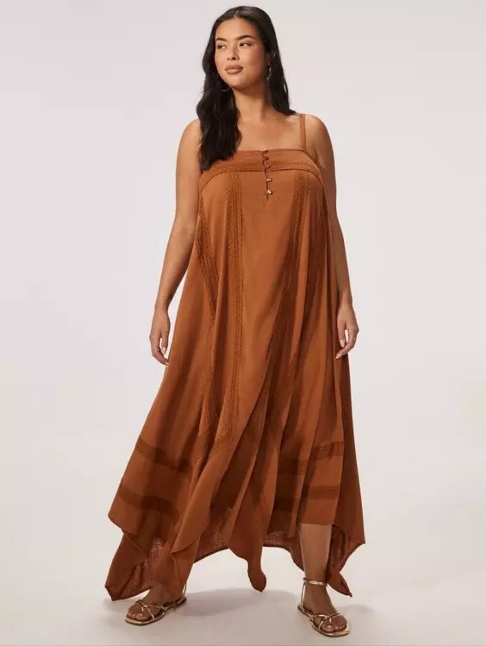 Women's Plus Size 2X Torrid Festi Fall Color Tie Back Maxi Dress Nwt